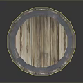 Wooden Barrel Shaped Household Item With Metal Hoops And Cylindrical Design
