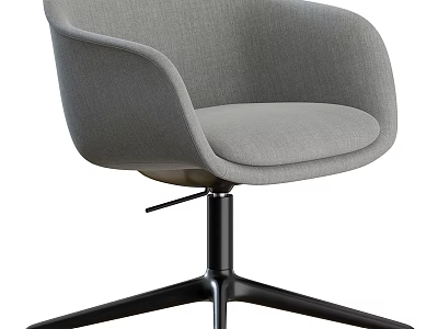 Modern Gray Fabric Office Chair With Swivel Base And Comfortable Seat Design 3d model