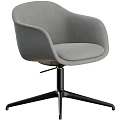 Modern Gray Fabric Office Chair With Swivel Base And Comfortable Seat Design
