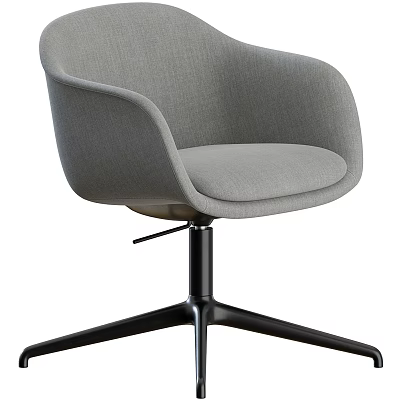 Modern Gray Fabric Office Chair With Swivel Base And Comfortable Seat Design 3d model