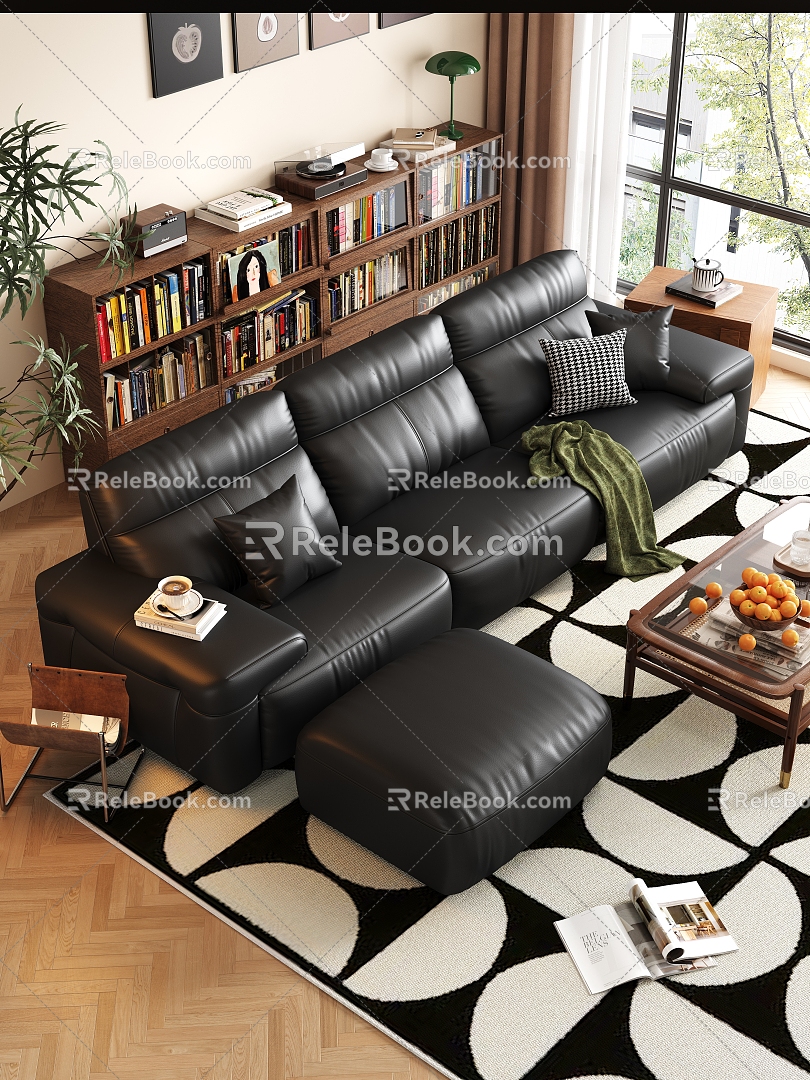 Middle Style Living Room 3d model