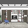 Nordic Simple Study Bookcase 3d model