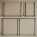 Beige Fabric Window Blinds With Wooden And Metal Frames Wall Mounted Design