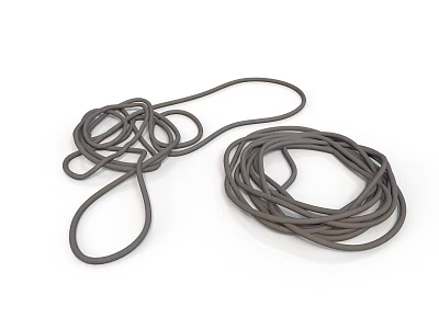 Durable Black Rubber Cords Coiled For Household Storage And Daily Use 3d model