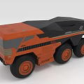 Modern Heavy Duty Transport Truck With Orange Black Exterior And Large Wheels