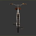 Classic White Bicycle With Red Saddle And Gold Accents Retro Design