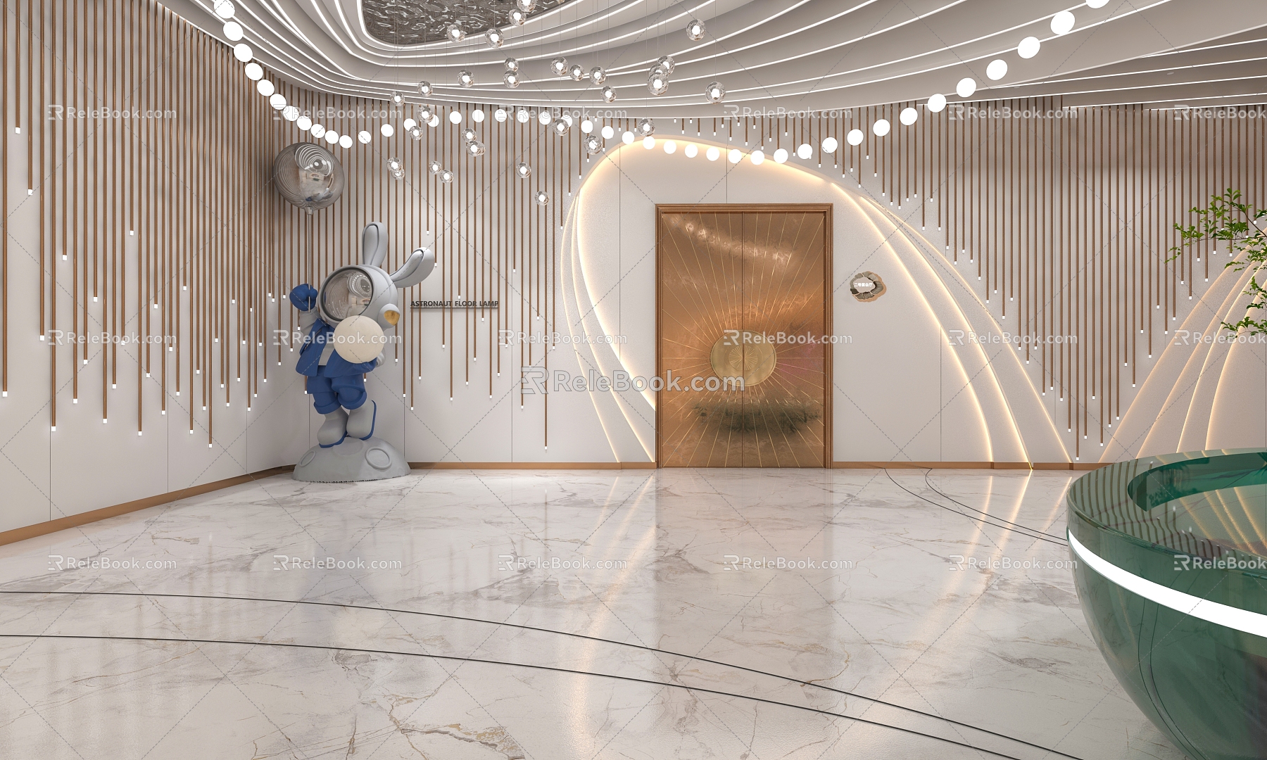 Front Desk Lobby Corridor 3d model