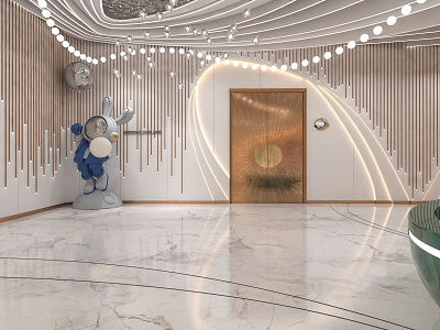 Front Desk Lobby Corridor 3d model