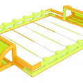 Inflatable Interactive Zone With Green Yellow Railings For Kids Play Area