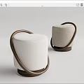 Modern Sofa Stool Low Stool 3d model
