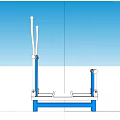 Blue And White Fitness Step Trainer Machine With Handles And Pedals For Home Gym