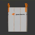 Practical White Cube Shaped Storage Organizer With Orange Handles By Packem 3d model