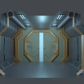 Sci-fi Scene Space Capsule Spaceship Sci-fi Spaceship Cabin Away 3d model