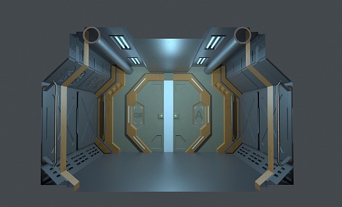 Sci-fi Scene Space Capsule Spaceship Sci-fi Spaceship Cabin Away 3d model