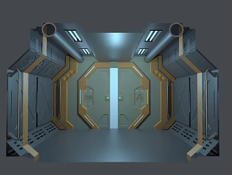 Sci-fi Scene Space Capsule Spaceship Sci-fi Spaceship Cabin Away 3d model