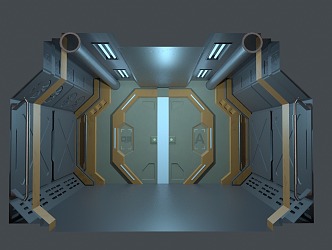 Sci-fi Scene Space Capsule Spaceship Sci-fi Spaceship Cabin Away 3d model