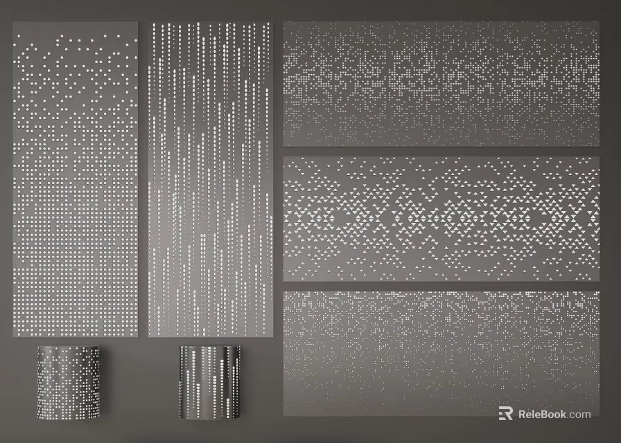 Decorative Wall Panels With Various Textured Patterns For Modern Home Interior Design 3d model 