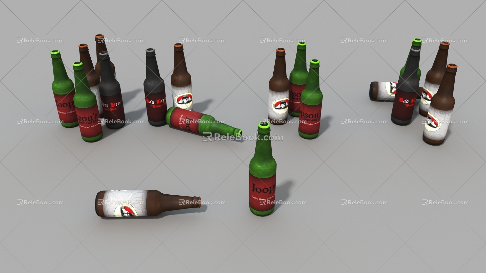 Glass Bottle Beer Bottle Old Bottle 3d model