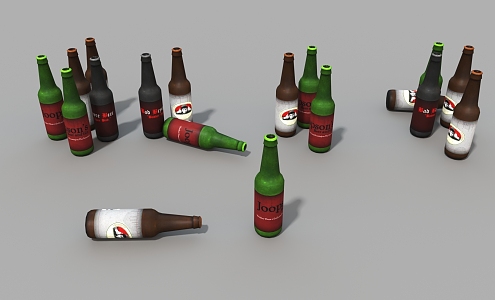 Glass Bottle Beer Bottle Old Bottle 3d model