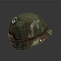 Camo Pattern Hat With Peace Sign And Decorative Band For Daily Use