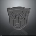 Autobot Character Shield Symbol Gray 3D Rendered Transformers Emblem Design 3d model