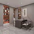 Modern Kitchen Interior Design With Dark Green Cabinets Grey Panels Built-in Oven And Indoor Plant