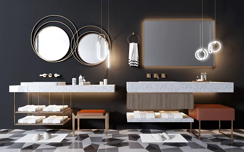 Rear modern sink 3d model