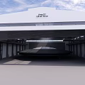 Aquarius Luxury Yachts Industrial Facility With White Exterior Black Yacht Inside And Open Doors