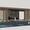 New Chinese style gallery 3d model