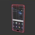 Sleek Silver Smartphone With Full Screen Display On Dark Reflective Background 3d model