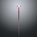 Colorful Decorative Floor Lamp With Pink Shade And Wooden Stand