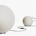 White Spherical Modern Table Lamps With Minimalist Design And Power Cords 3d model