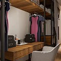 Hotel Guest Room Featuring Wooden Ceiling Large Windows And Comfortable Sofa With Modern Design
