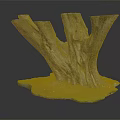 Natural Wood Tree Stump And Stone Base Decorative Art With Textured Design