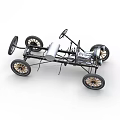 Black Vintage Convertible Car With Golden Spoke Wheels And Classic Design