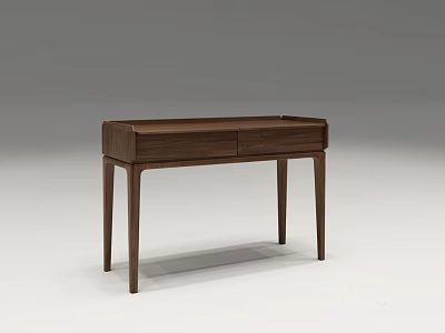 Modern Wooden Dresser With Two Drawers And Slim Legs For Bedroom Interior 3d model
