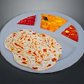 White Divided Plate With Naan Bread And Curry Sauce Compartments For Meals
