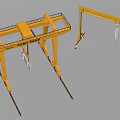 Yellow Industrial Gantry Cranes With Mobile Frame Structure And Hoist Equipment