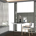 Modern Study Space 3d model