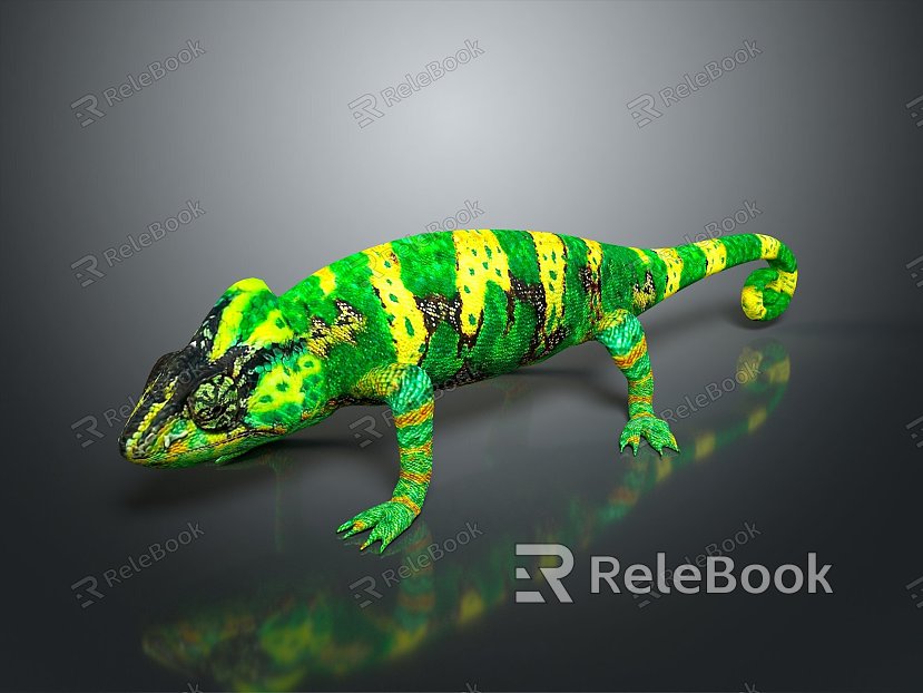 Lizard Anime Lizard Chameleon Cartoon Lizard Reptile Cold Blooded Animal Reptile Reptile Class model