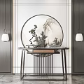 New Chinese-style End View Table Entrance Cabinet 3d model