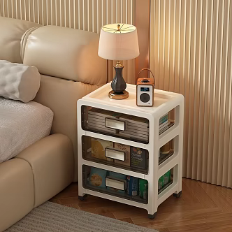 Bedside table channel radio bed carpet 3d model