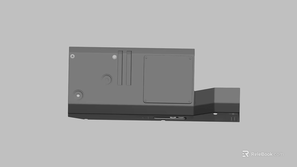 Modern Black Technical Device With Panel Interface And Components Design 3d model 
