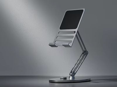 Adjustable Metal Phone Stand With Sleek Design Stable Base And Rotating Arm 3d model