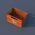 Orange Beer Crate With Side Handles And Front BEER Logo Design 3d model