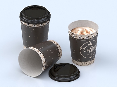 Coffee Milk Tea Drink Paper Cup Coffee Cup Beverage Cup 3d model