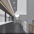 Hotpot Restaurant Modern Interior Design With Wooden Partitions Stone Countertops And Green Plants