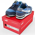 Puma Retro Sneakers in Gray and Pink on Red Shoe Box Design