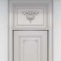 Elegant Light Gray Swing Door With Decorative Panels And Marble Floor Interior 3d model