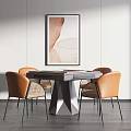 Modern Mahjong Table and Chair Chess and Cards Table and Chair Casual Square Table and Chair 3d model